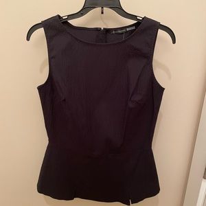 Josie Natori peplum black zip up blouse. Brand new, with tags